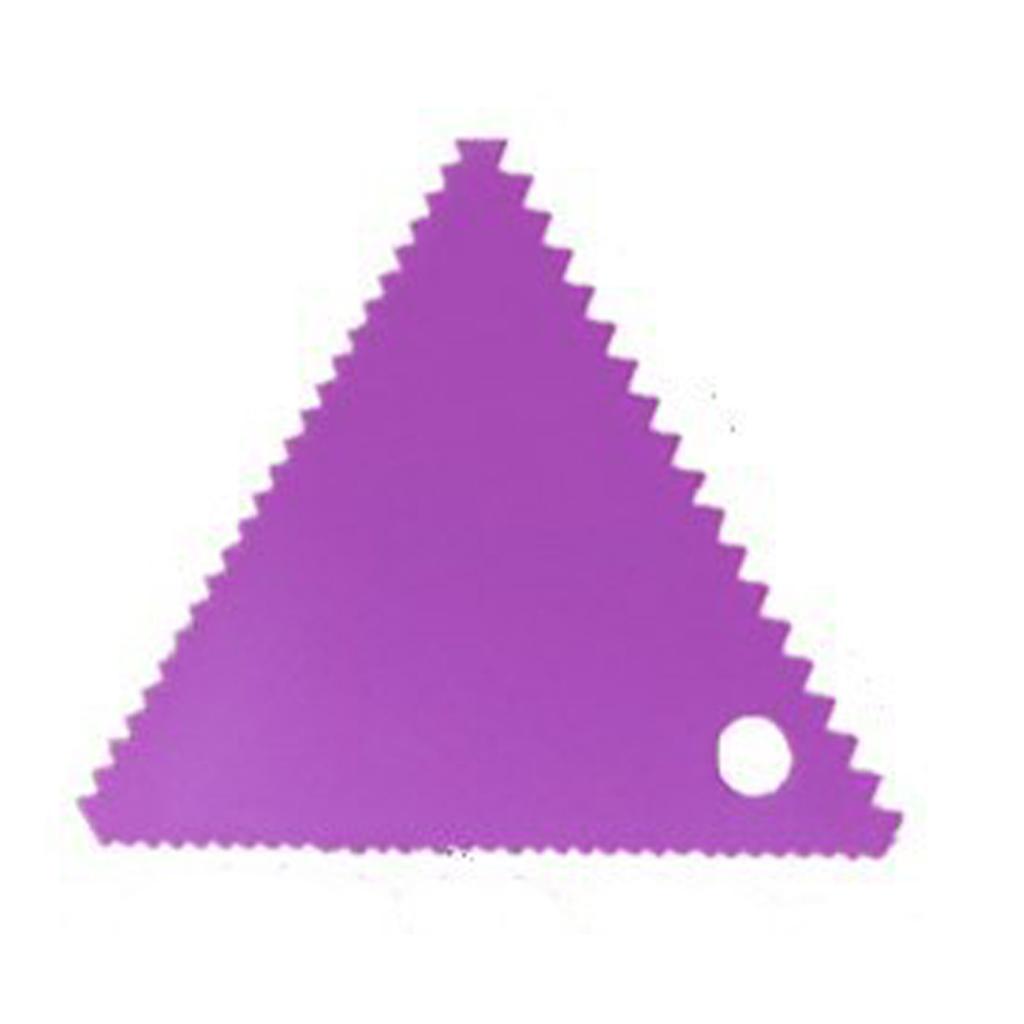 6PCS Cake Scraper Smoother Trapezoidal Semicircle Arc Triangular Sawtooth Cream Scraper Cake Making Tool Set Purple