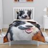 Border collie Bedding Set for Kids Boys, Cute Dog Cat Printed Duvet Cover Set, Twin/Full/Queen/King Bed Linen 200x200 140x200
