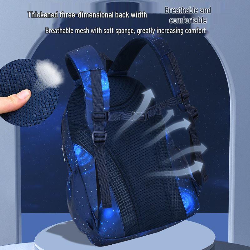 Starry Sky Children’s Dirt-Resistant School Backpack for Boys, Grades 1-6