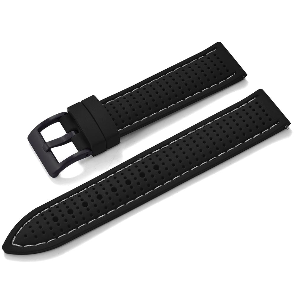 Quick Release Sport Silicone Watch Band - Breathable Waterproof Soft Rubber Strap Universal Fit 18mm 20mm 22mm For Men Women