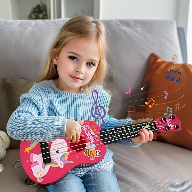 Mini Playable Ukulele Toy Guitar, Educational Musical Instrument for Boys and Girls, Puzzle Fun Party Birthday Christmas Halloween Gift