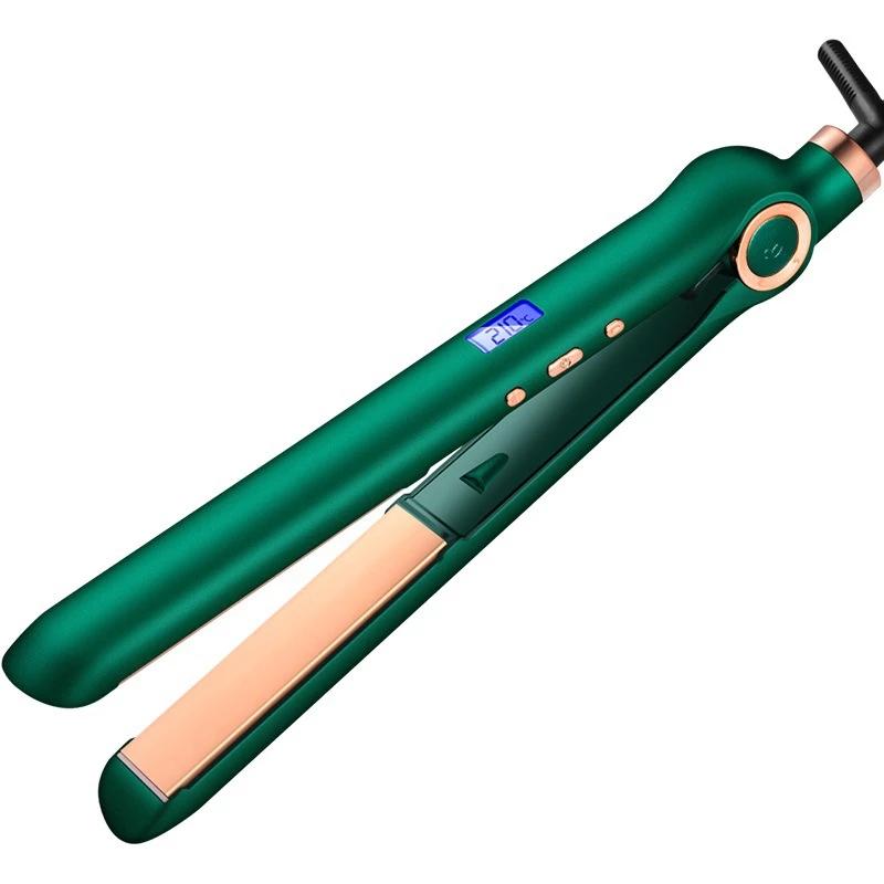 

ЖК-дисплей, 3D вращающийся утюжок и щипцы для завивки 2 в 1, керамический утюжок для волос с отрицательными ионами, функция мультистайлера для женщин EU Plug зелёный