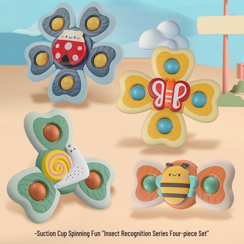 

Детские игрушки для ванны с вращающимися насекомыми и морскими животными на присосках 13x5.5cm розовый