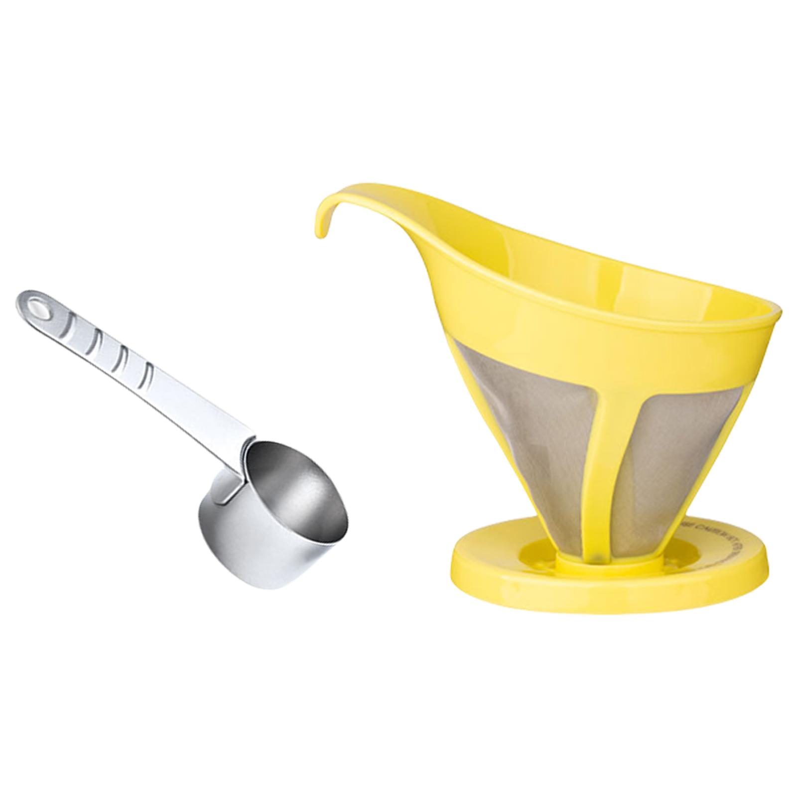 

Stainless Steel Coffee Strainers with Measuring Spoon Coffee Filter Set Mesh Coffee Funnel Suitable for Coffee Machines B