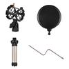 Mini Desktop Microphone Stand + Shock Mount Mic Holder + Pop Filter Kit for
