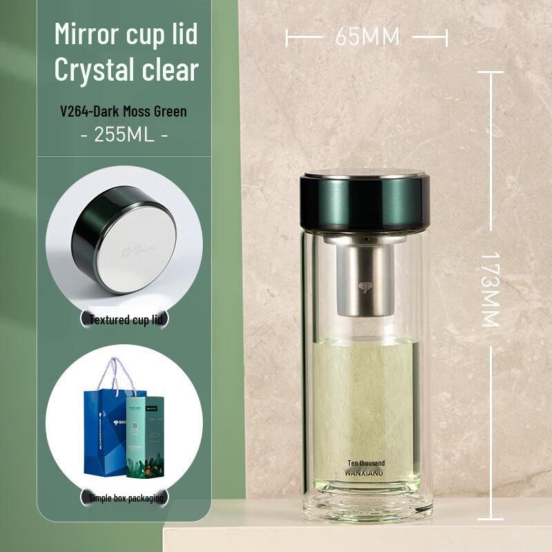 Double-Layer Glass Water Bottle with Infuser