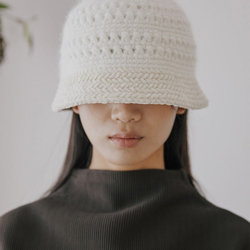 

HYFLOW herringbone bucket hat(ivory) IVORY