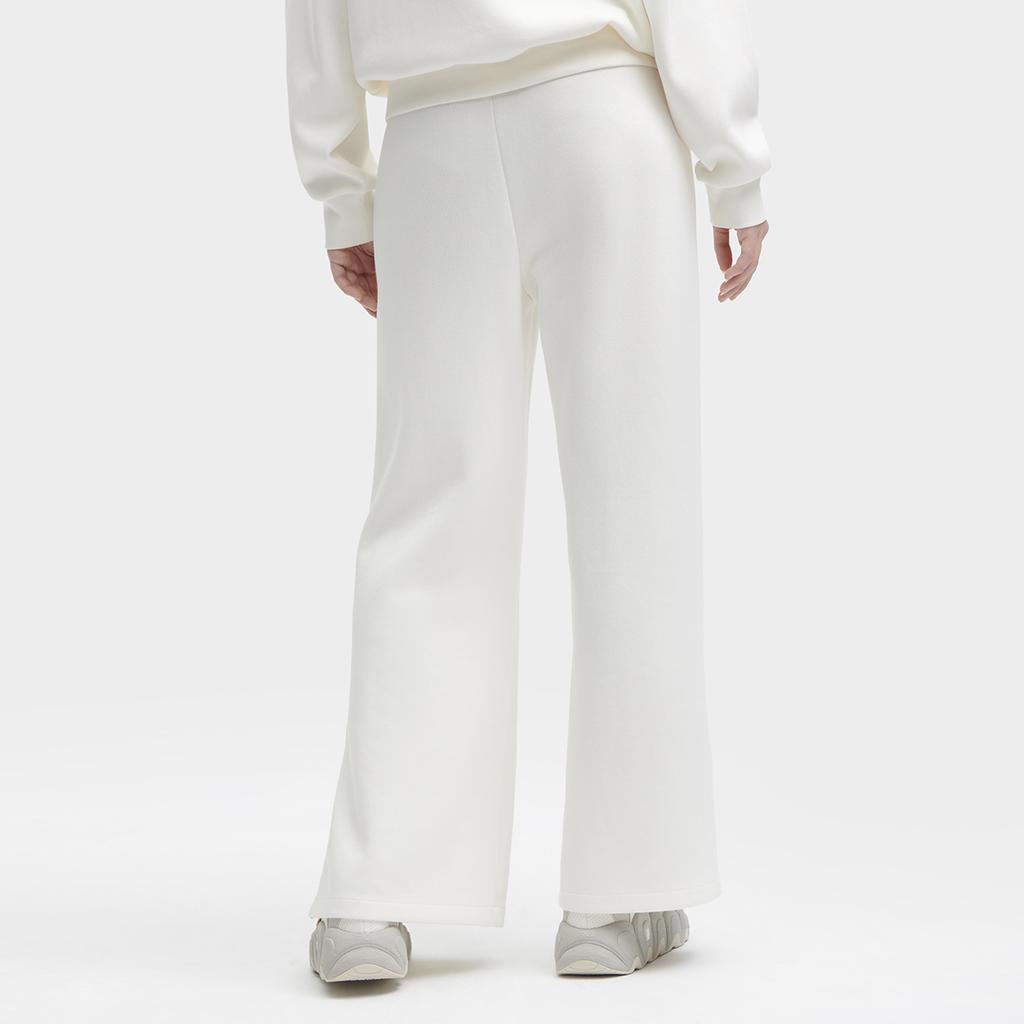 Fila FW23 New Knit Long Pants Simple Loose Commuter Wide Leg Casual Pants Women Bottoms Cloud-Mushroom-White F11W349603F-WT
