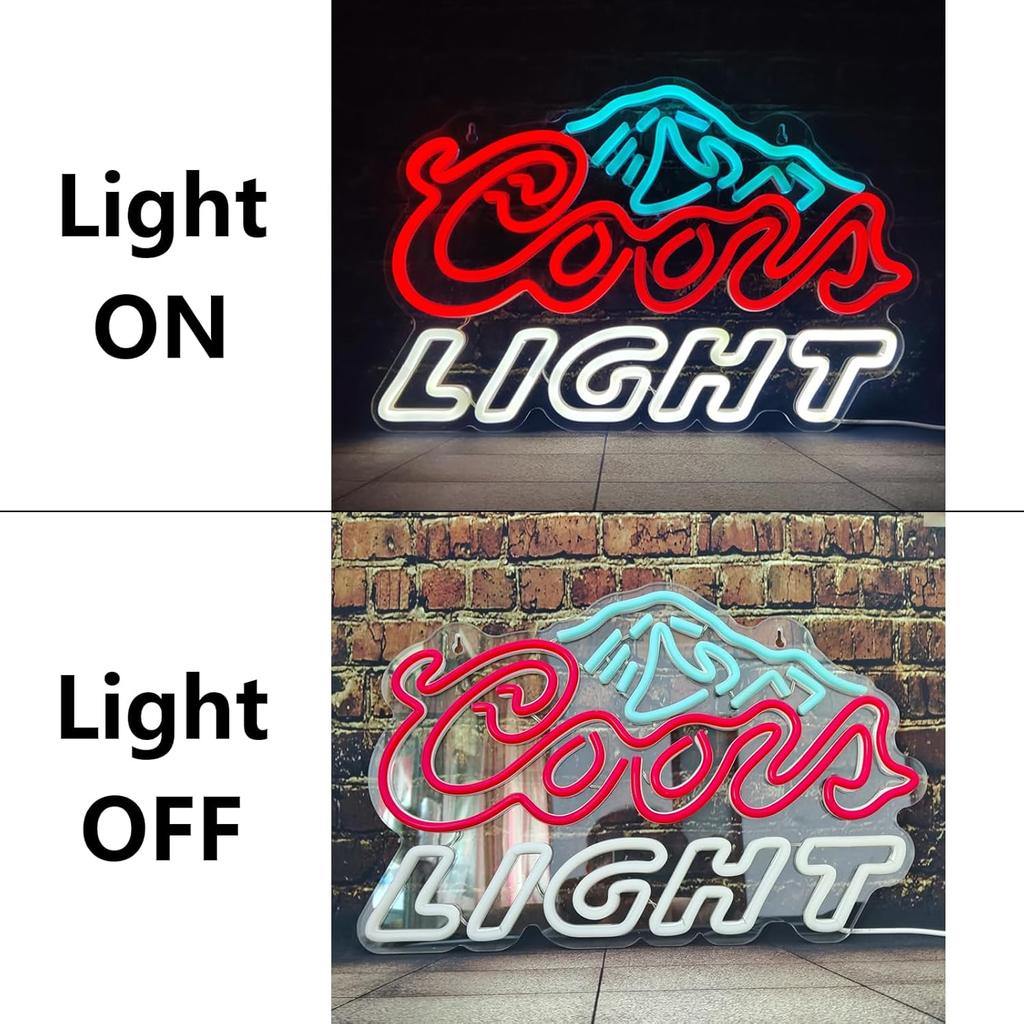 Crs Light Beer Neon Sign for Bar, Man Cave, Garage, Beer Neon LED Light for Home Bar Wall Decor, Art Decoration USB Powered With Switch, Sign,