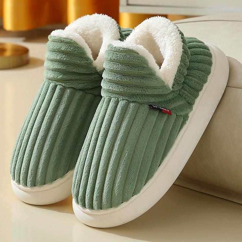 Fashion Shevalues Winter Plush Lining Slippers For Women Men Fashion Platform Slippers Cozy Home Boots Fluffy Warm Outdoor Ankles Shoes