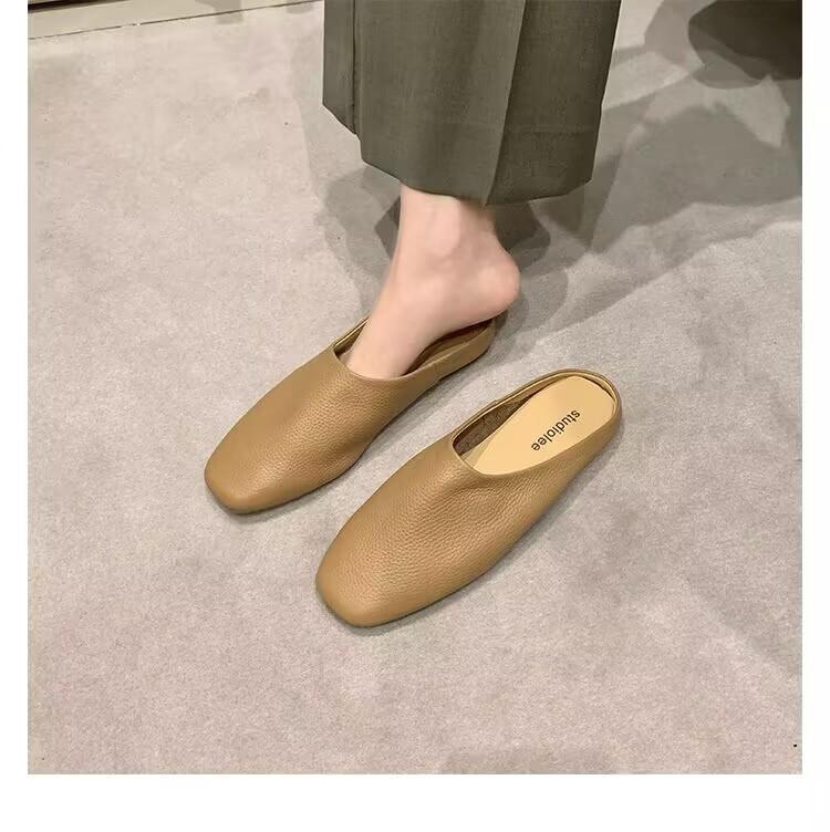 Sheepskin grape mother of the same style, lazy bi is prepared to be soft and waxy, and it is easy to wear bag head slippers for women in summer. On