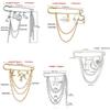 Metal Lapel Pin Five Pointed Star Tassel Brooch Vintage Star Brooch  Cloth Accessories