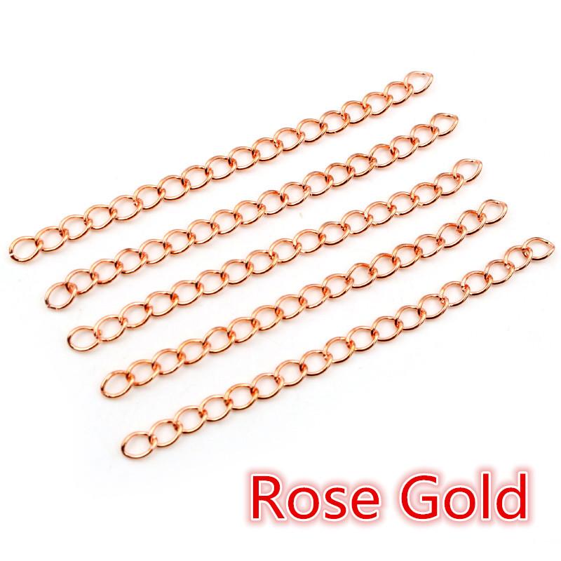 50pcs/lot 50mm 70mm 5x4mm Necklace Extension Chain Bulk Bracelet Extended Chains Tail Extender For DIY Jewelry Making Findings