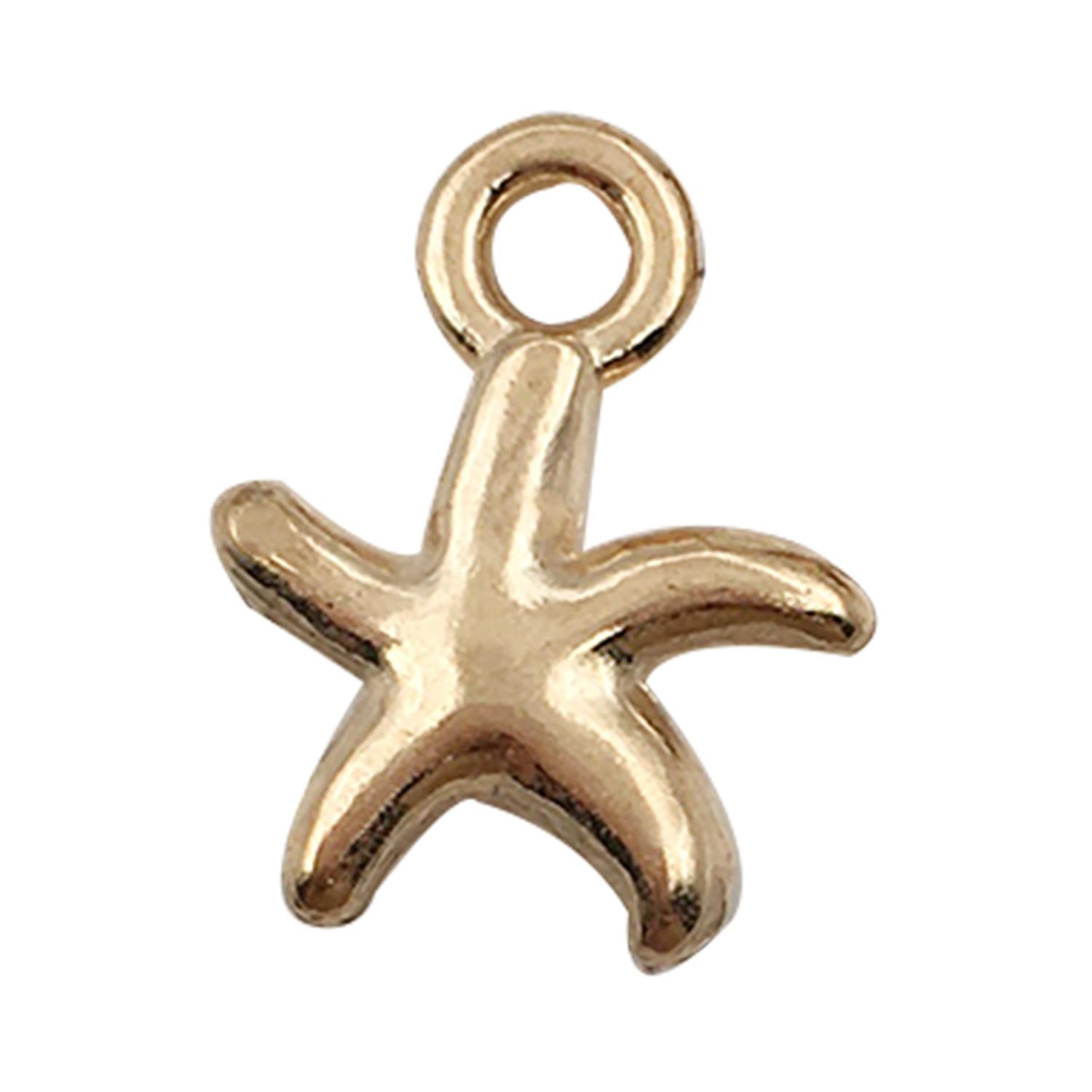 KC Golden Starfish Conch Marine Alloy Pendant Handmade Diy Bracelet Jewelry Accessories