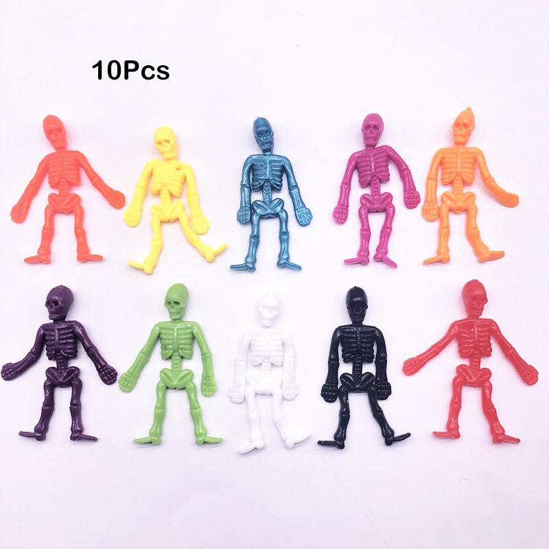 10Pcs Novelty Funny Soft Rubber Bone Man Halloween Creative TPR Simulation Skull Skeleton Children s Stress Relief Toys