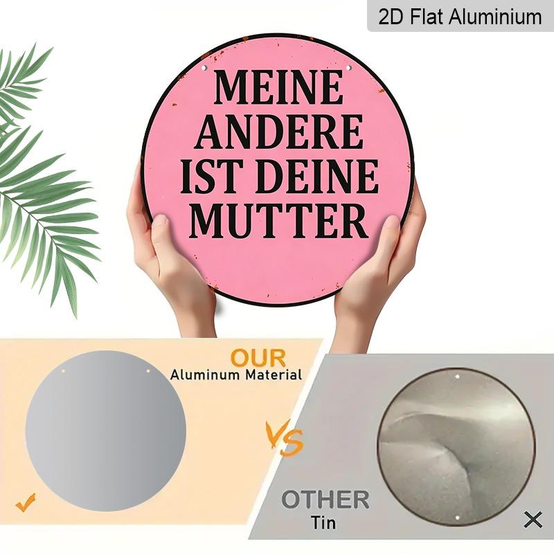 2D Flat German Retro Aluminum Wall Decorations in Various Sizes. A Humorous "My Other Half Is Your Mom" Slogan Makes for A Funny Gift for Friends