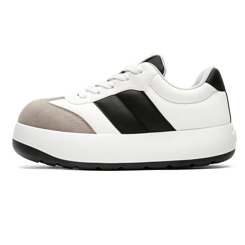 

Men s shoes spring new German training Q version platform Korean version niche low-top shoes trendy men s shoes black and white breadboard shoes 39