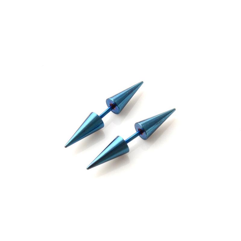 European & American Punk Dumbbell Spike Stud Earrings - Titanium Steel, Trendy Minimalist Design for Men & Women