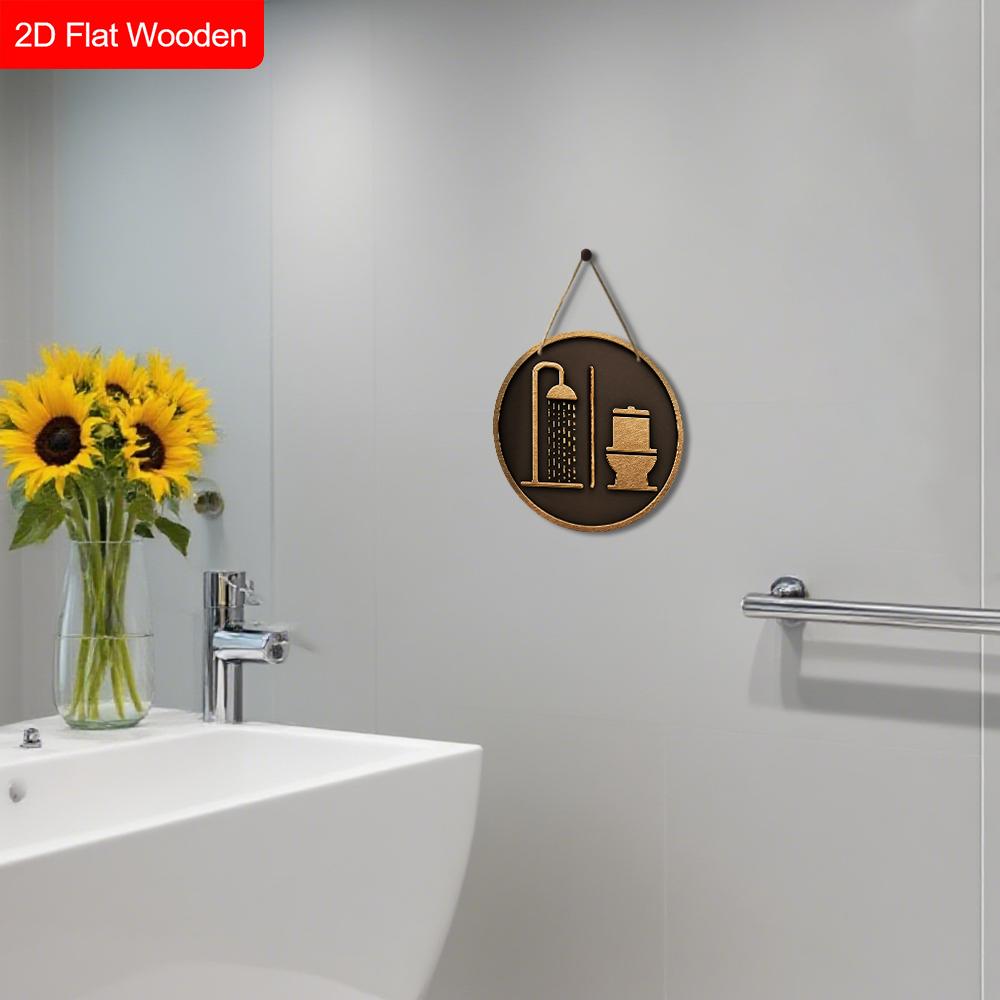 Retro Wooden Toilet Sign - Unique Bathroom Decorative Plaque - Ideal Hanging Ornament for Wall Decor