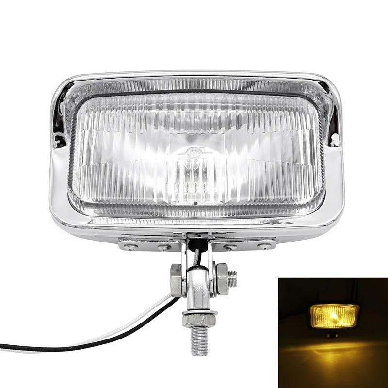 Universal Square Retro Motorcycle Headlamp Rectangle Front Head Light For Harley Chopper Bobber Triumph