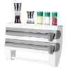Food Cling Film Cutter with Cutter & Side Button Plastic Wrap Food Dispenser Foil and Plastic Wrap Organizer for Kitchen Storage