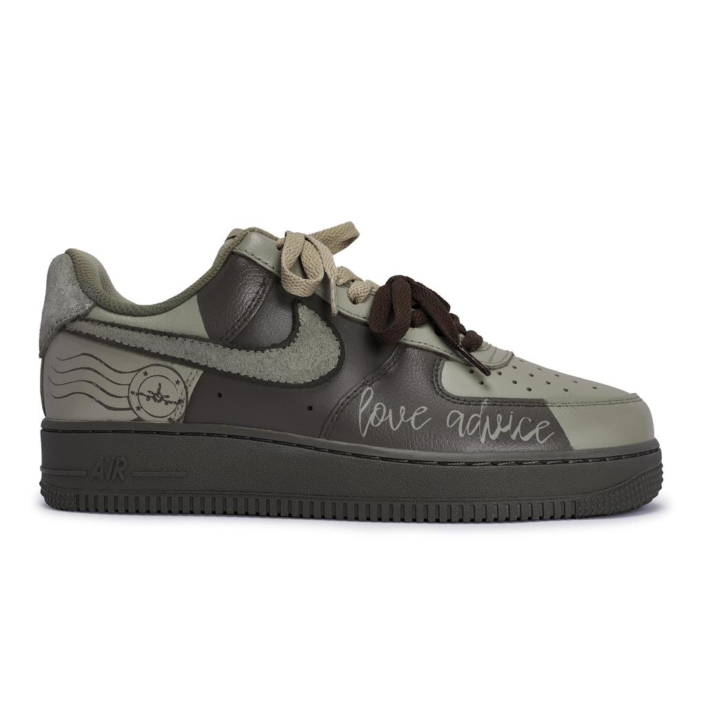 Nike Air Force 1 Rezistente la Alunecare Rezistente la Abraziune Pantofi de Skateboard Joasă Unisex Maro Cafea HQ1176-222(Team80-S-BOX)