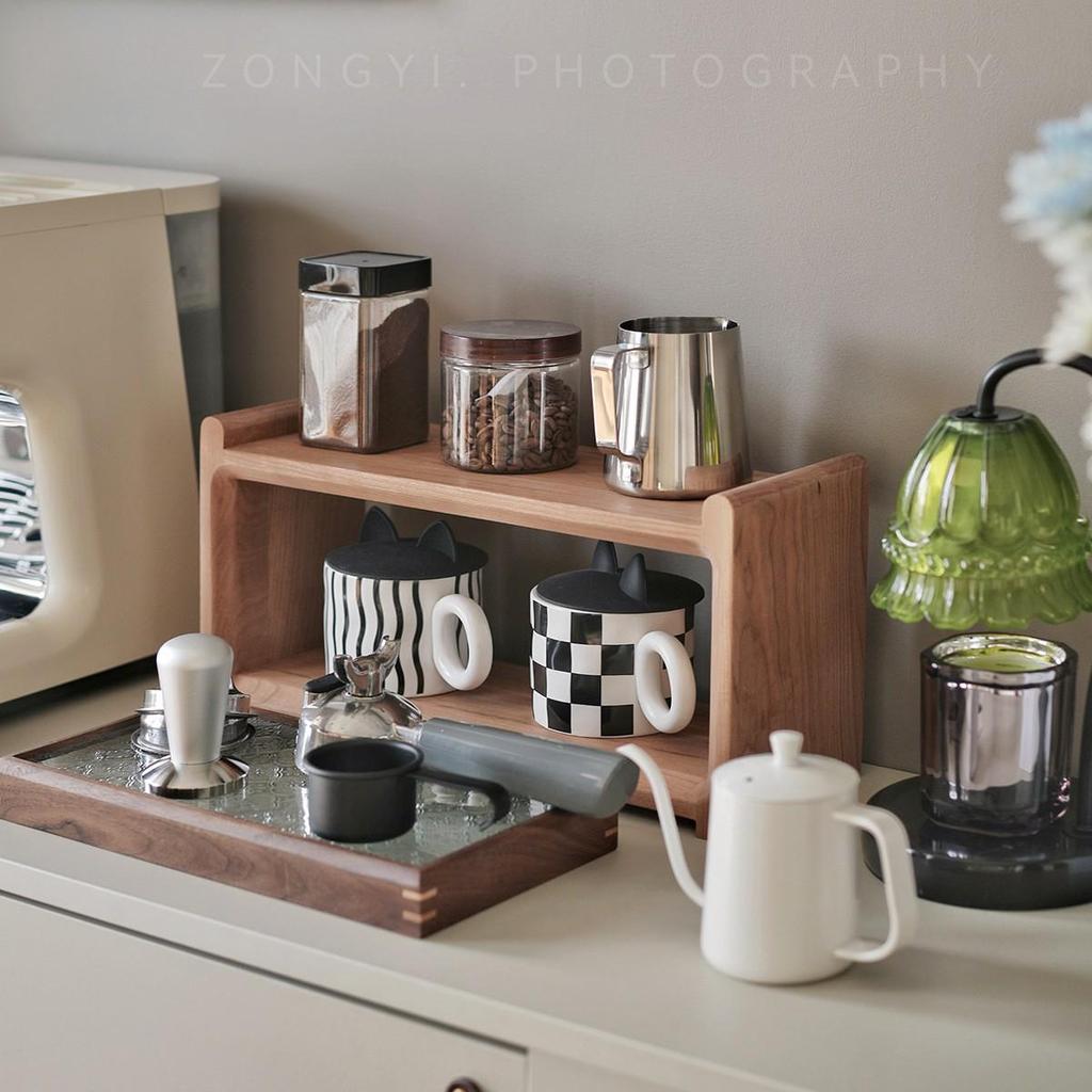 Solid Wood Multifunctional Cup Storage Rack for Kitchen & Dining Table