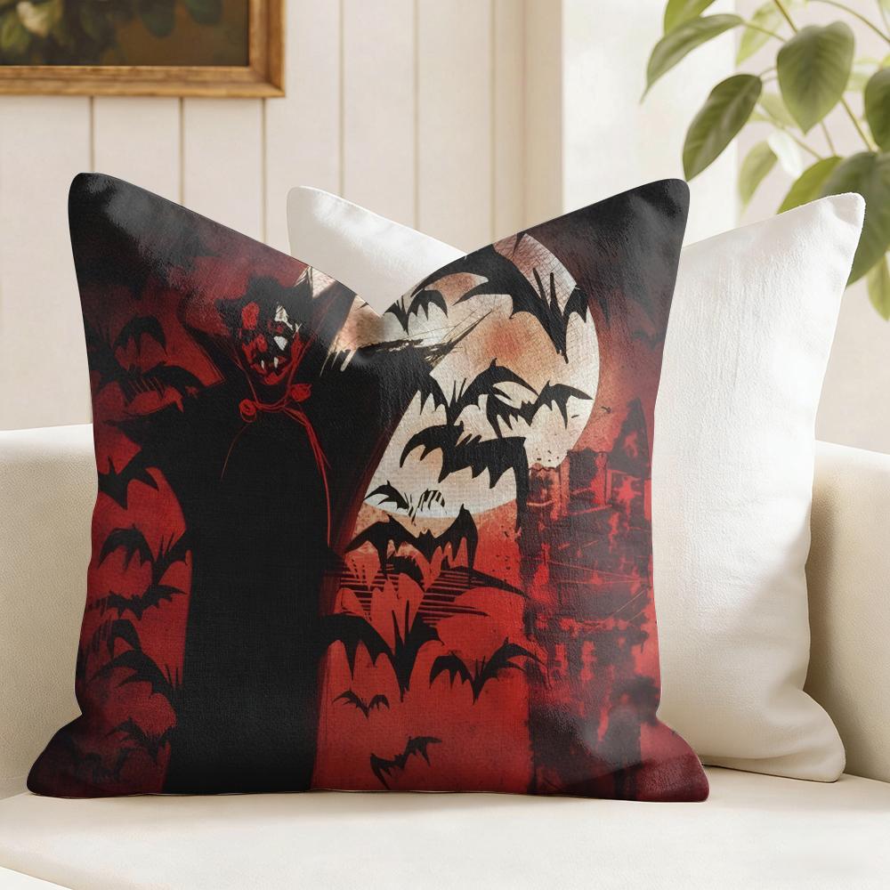 Dracula Cushion Cover Summer Linen Pillow Case Organic Fabric Cushion Cover DoubleSided Print Sofa Home Decor