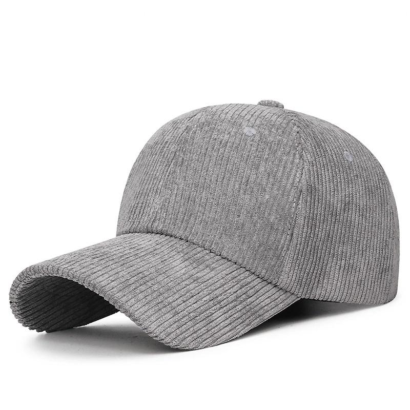 Solid Color Versatile Corduroy Baseball Cap Warm  Stylish Korean Style Peaked Cap Men's Plush Hat Women's Autumn and Winter Hat