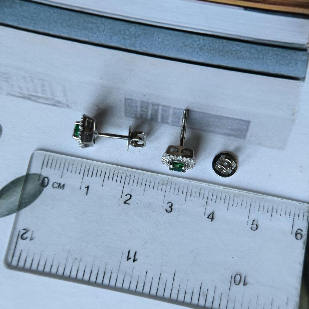 Серебряные серьги с изумрудом nano 0.648ct (2192251)