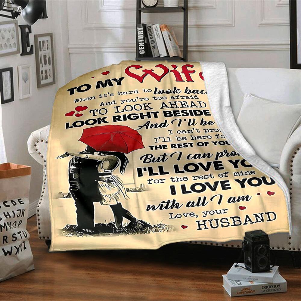 1pc Love Blanket, Lightweight Flannel Throw Blanket For Sofa, Bed, Travel142