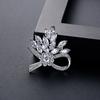 Luxury Exquisite Flower Design Bridal Breastpin Wedding Clothes Jewelry Women Fashion Bling Noble Zircon Bloom Lapel Pins Brooch