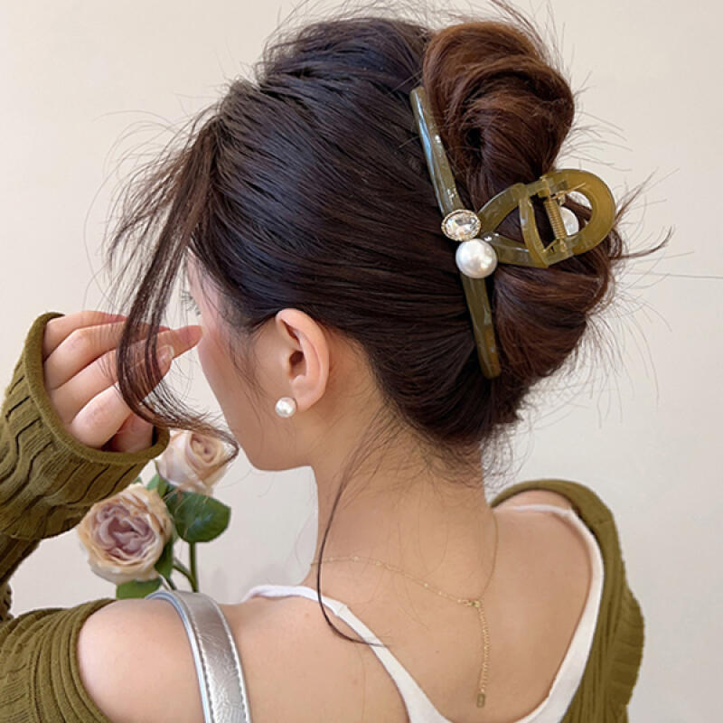 Veda Antique Pearl Pendant Point Hairpin Hair Clip Khaki