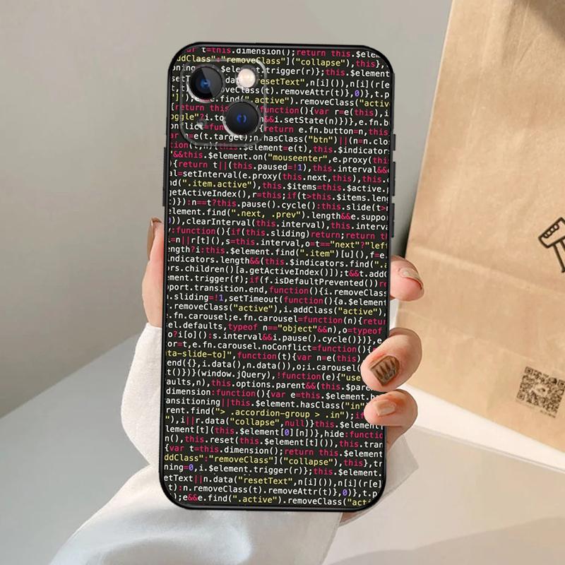 

Чехол для телефона с языками программирования для iPhone 17 Air 16 15 14 13 12 11 Pro Max 12 13 mini 15 16 Plus 16e Чехол Coque iPhone 12 Pro