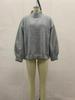 2024 Autumn Women's Solid Color Loose Fit Semi-High Neck Versatile Sweater