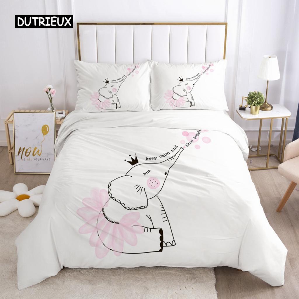 Comforter Lovely Pink Bedding Set 140X200 For Girl Bedroom Bed Single Double Size(No Sheet)