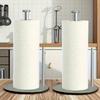 Stainless Steel Kitchen Roll Holder with Weighted Base - Heavy-Duty Countertop Organizer, Space-Saving Design for Paper Towels