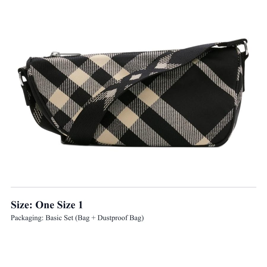 Burberry Shield Cotton With Polyester Shoulder Bag, Crossbody Bag Small Men's Black 80893011