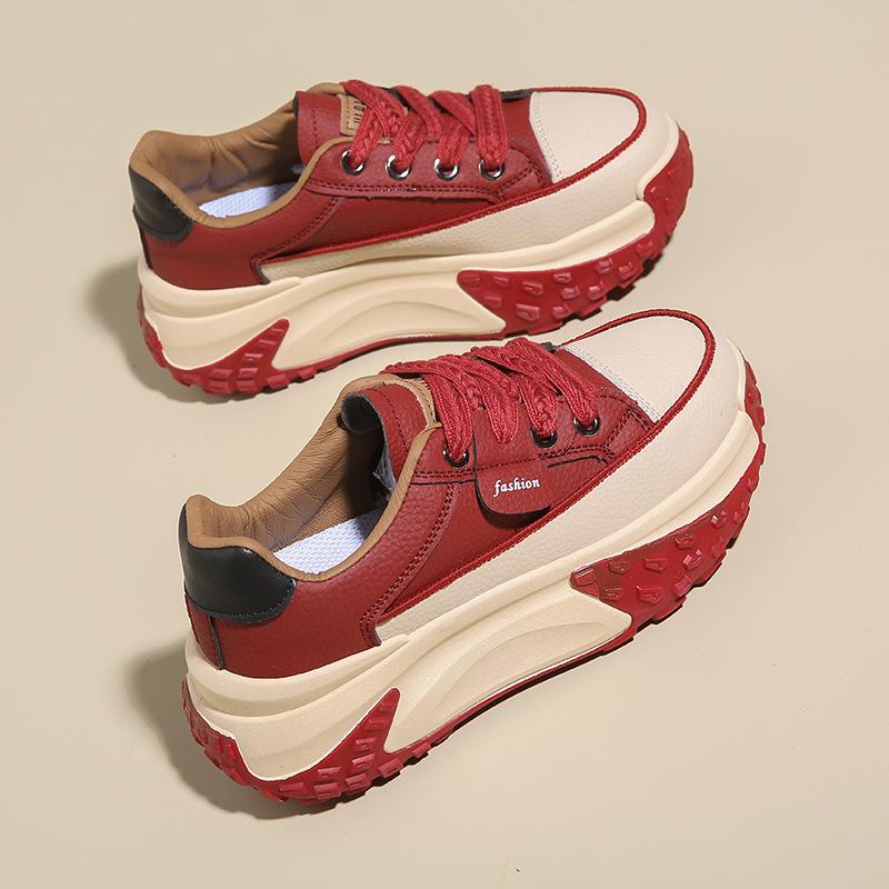 Корейская версия старой папиной обуви, женские осенние новые повседневные туфли для студентов Ins с толстой подошвой, увеличивающие рост 35