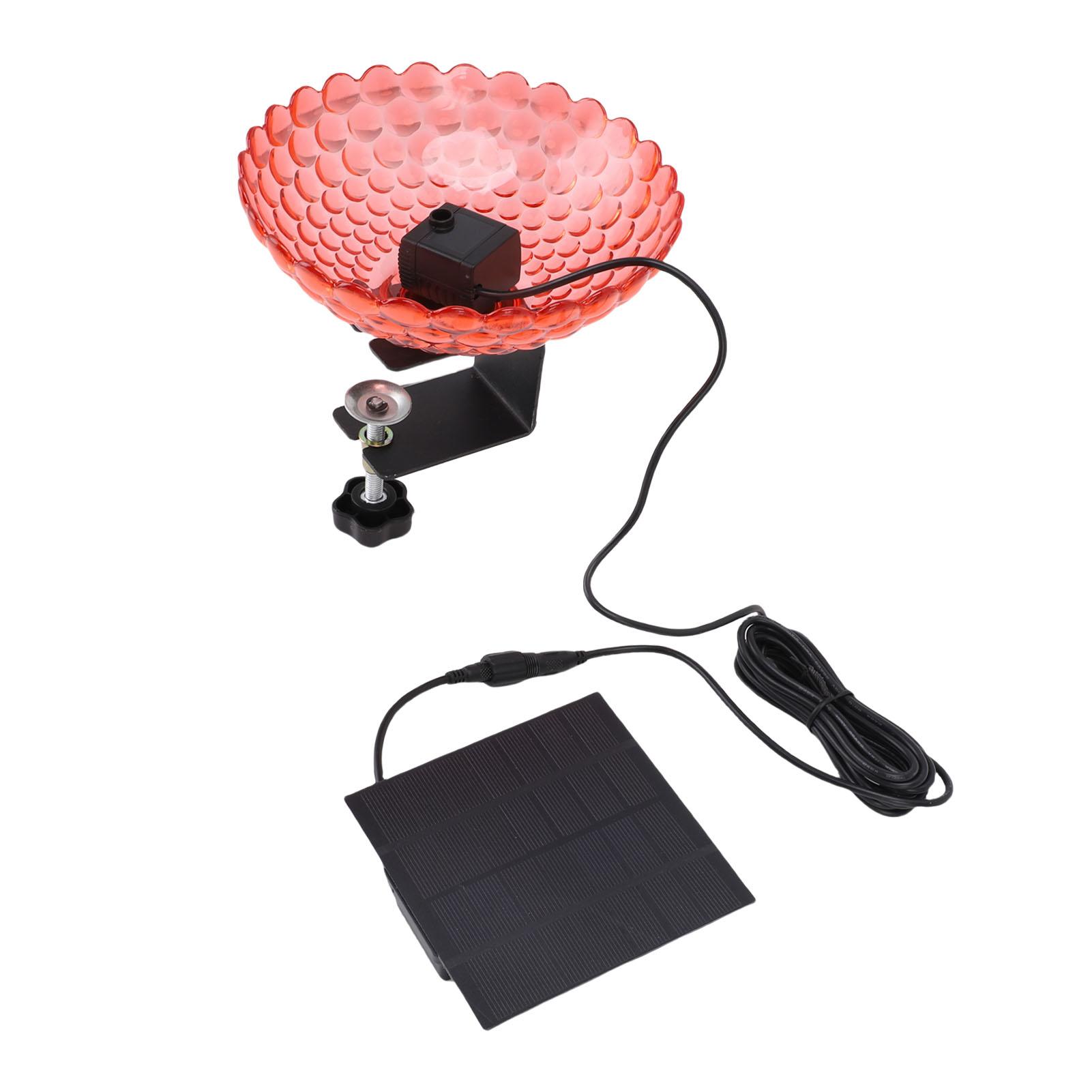 

Deck Mounted Bird Bath Fountain with Adjustable Clamp Solar Bird Bath Bubbler Bird Feeder for Outdoor Garden Balcony