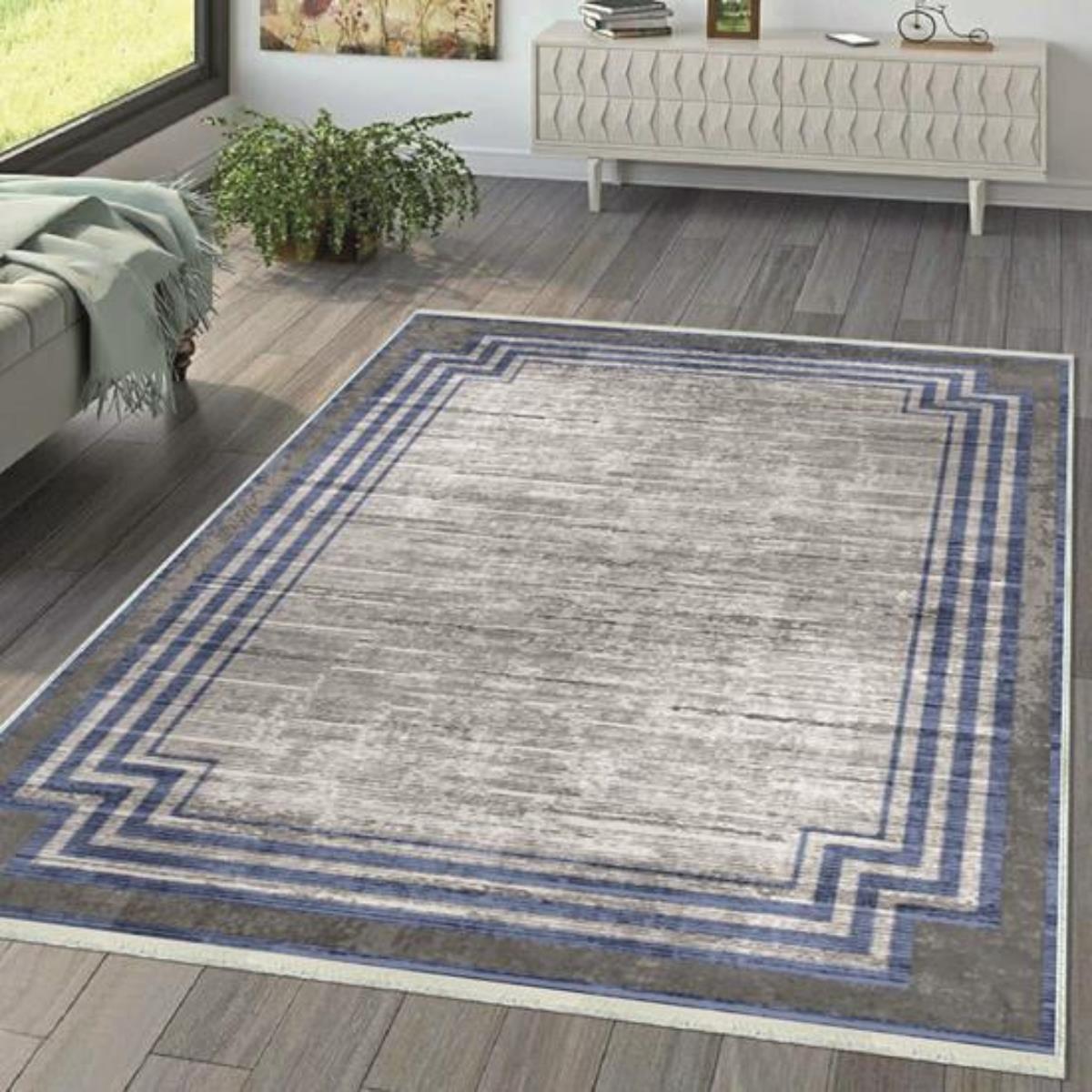 

Декоративный нескользящий моющийся ковер с цифровой печатью DOT-HT-663 40 x 60 синий