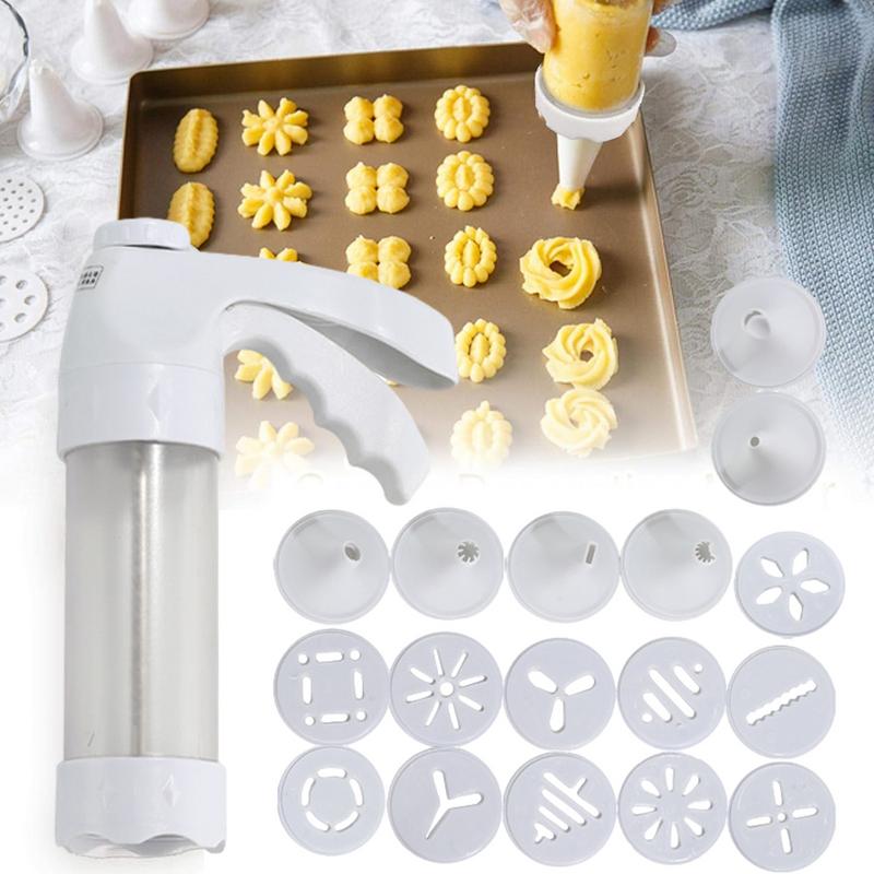 Cookie Press Stainless Steel Manual Stamp Manual Metal Cookie Press Dough Maker For Pizzelle Pastry Dessert Family Home Cooking