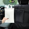 1pc New Car Tissue Box Woven Leather Car Hanging Drawer Multifunctional DIY Car Interior Supplies