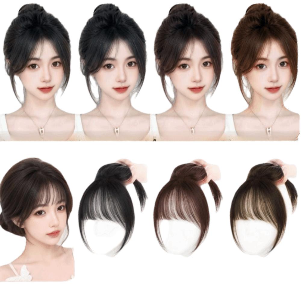 Fake Bangs Hair Toppers Wigs with Bangs Middle Part Fringe Hair Pieces Increase Hair Volume