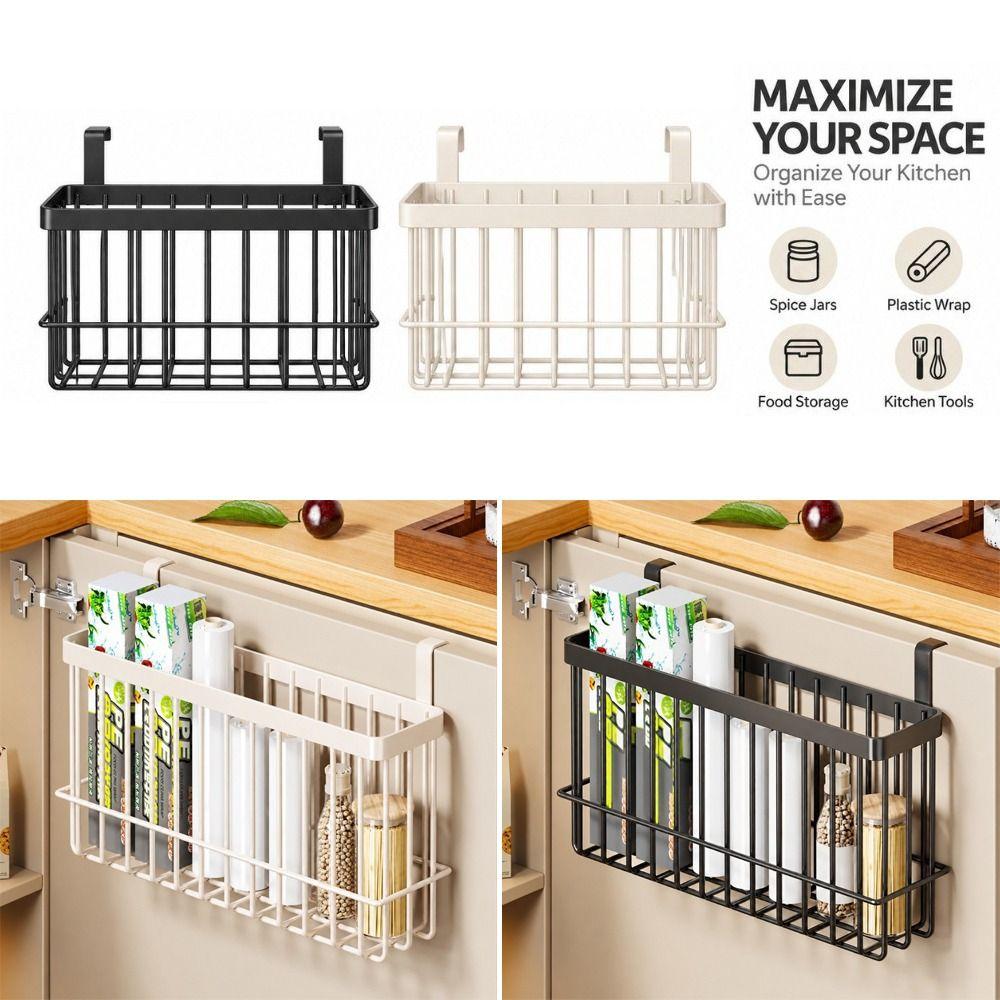 No Drill Hanging Storage Basket Hanging Organizer Wire Metal Rack for Home Organization