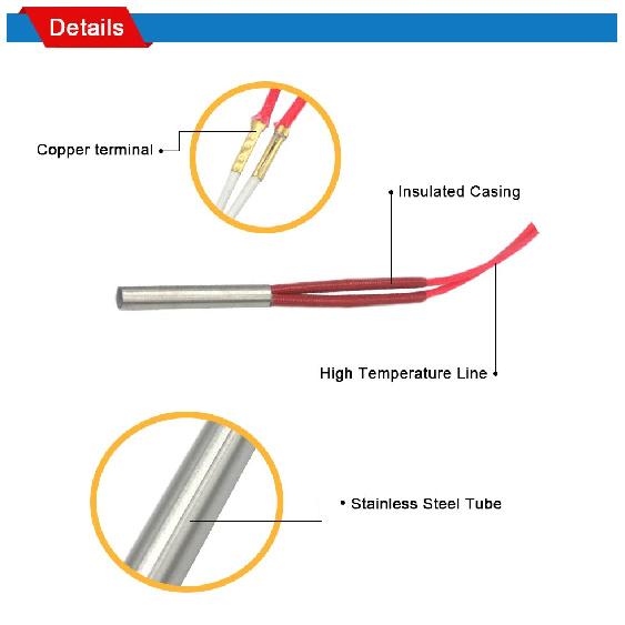 LJXH Încălzitoare Cartuș pentru Matrițe Electrice Încălzire Tubulară Cilindrică 6mmx 80-120mm 120W/130W/150W/160W/180W