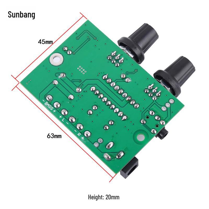 Carte d'amplificateur audio de classe D 2.1 canaux 25 W + 12 W Subwoofer 12 V Micro 030
