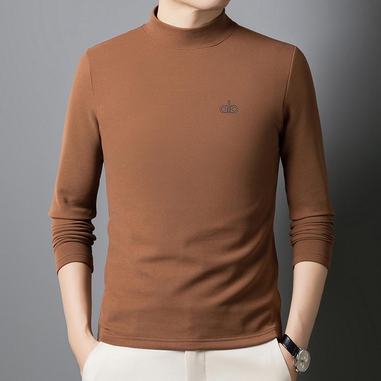Men's Italian Long Sleeve Half-High Collar Fleece Sweatshirt for Autumn/Winter