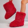 Stivali da Neve da Donna Stivali alla Caviglia con Pelliccia Sintetica di Procione Stivali Pelosi Scarpe Invernali Calde Antiscivolo da Donna Taglia Grande 42 43 44