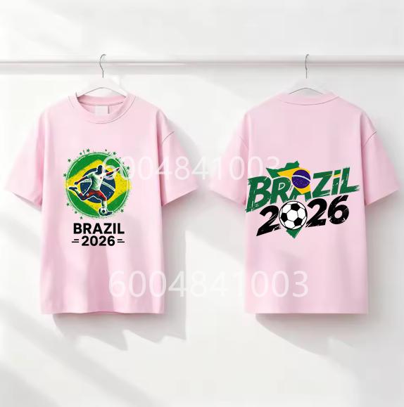 Brazil Flag Retro Style Graphic Children Shirt Kid Boys Girls Summer Cotton Short Sleeve Little Soccer Fan Casual Daily Wear